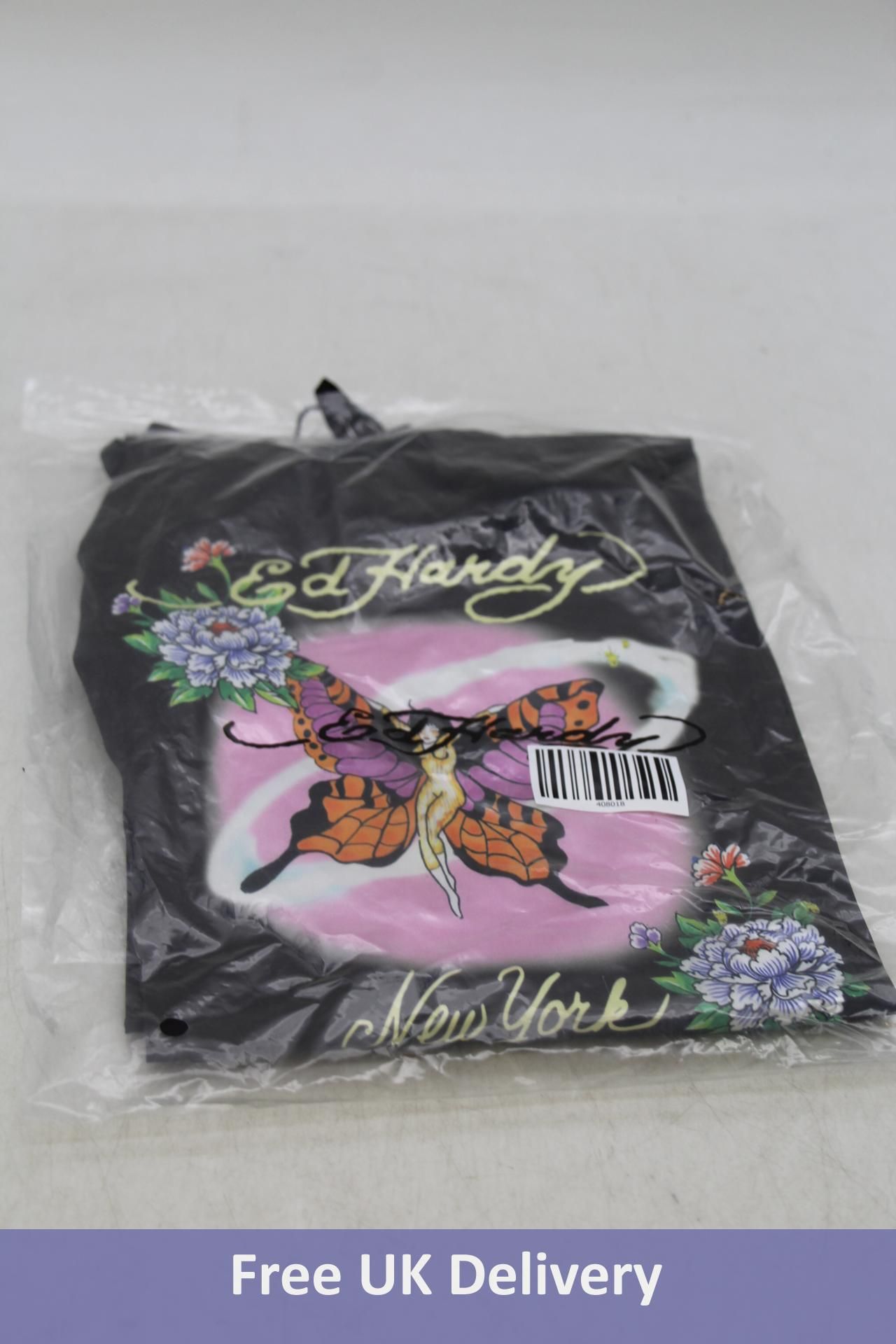 Ed Hardy Motherfly Slip Dress, Black Beauty, S