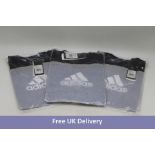 Three Adidas Kid's Equipment T-Shirt, Blue/White, 7-8yrs