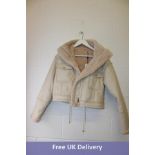 Cherry KoKo Woman's Faux Leather/Fur Aviator Jacket Cream, Size L, 16073