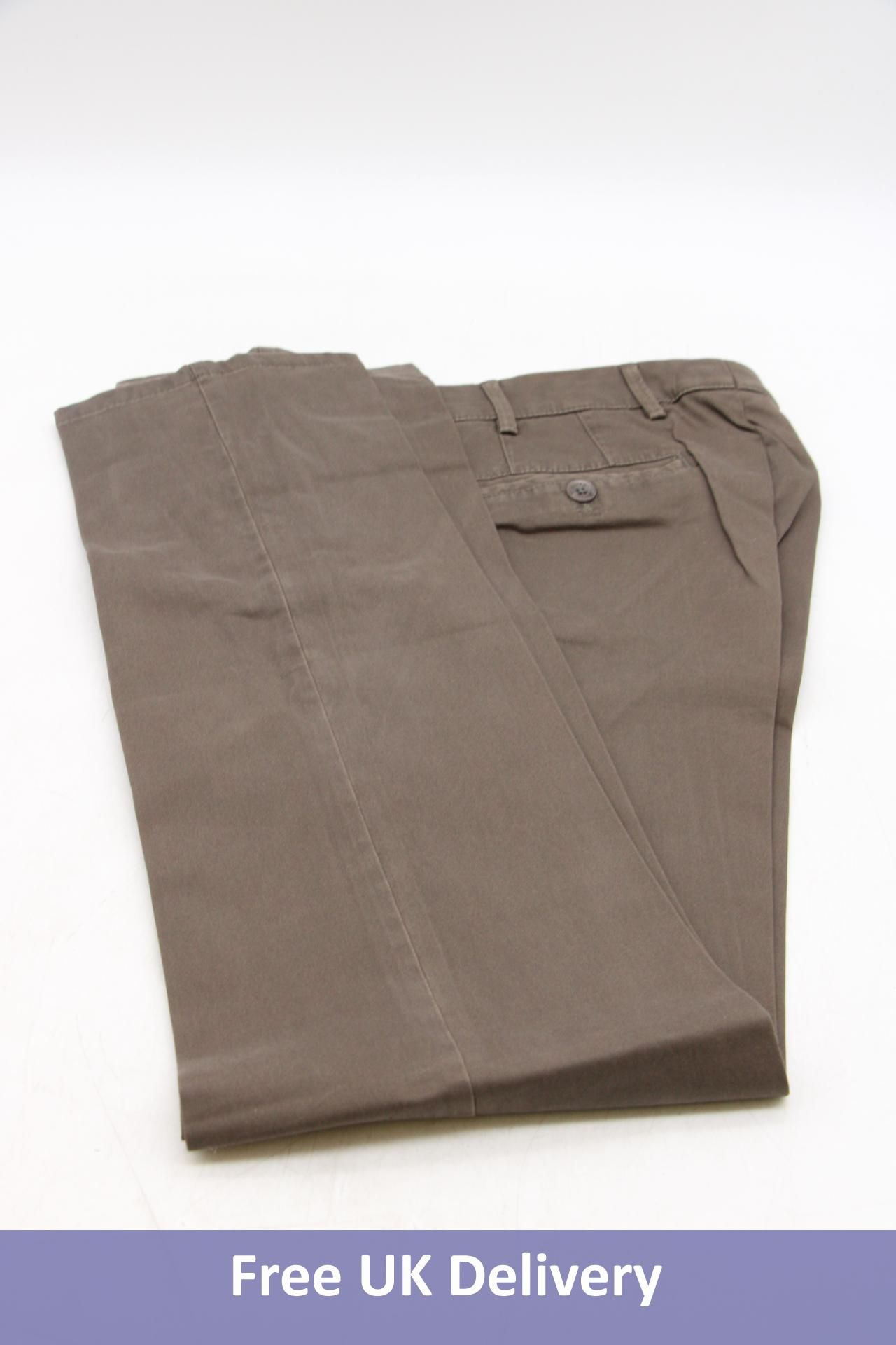 Meyer Men's Straight Fit Roma Chino Trousers, Brown, Size 52