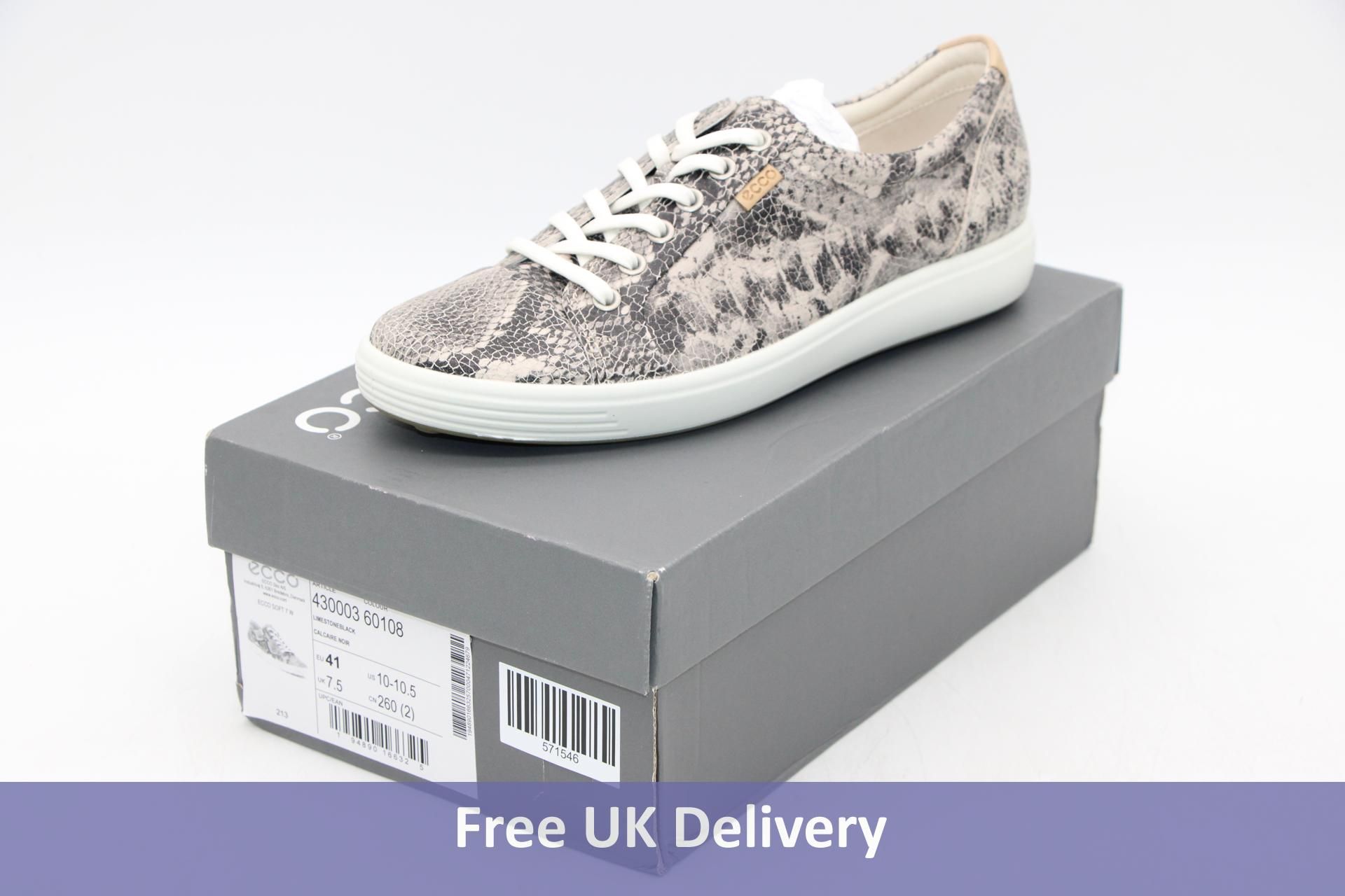 Ecco Sko Soft 7 Trainers, Snake Skin Grey, UK 7.5