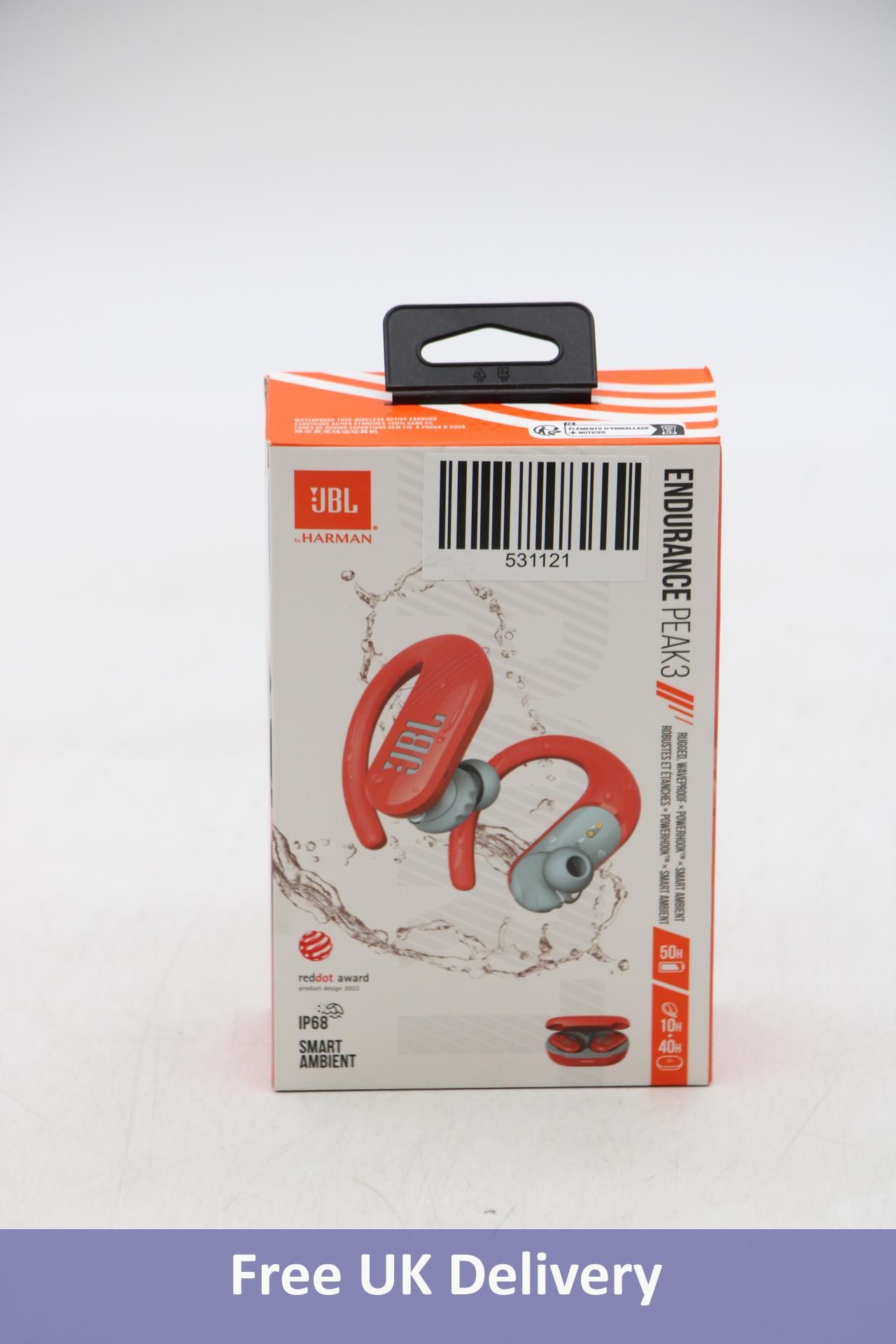 JBL Endurance Peak 3 True Wireless Earbuds, Coral