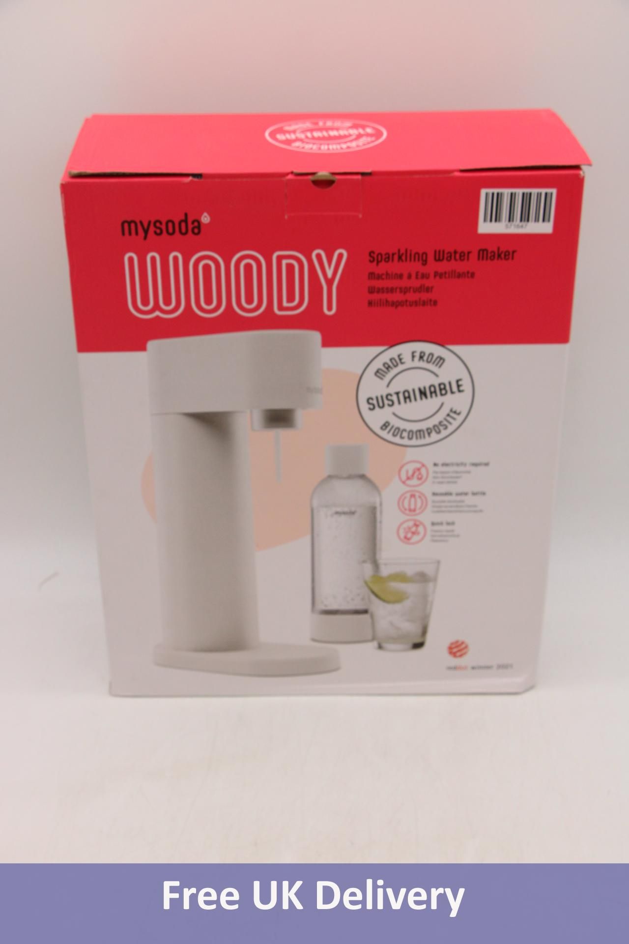 Mysoda Woody Sparkling Water Maker & Water Bottle Set, White