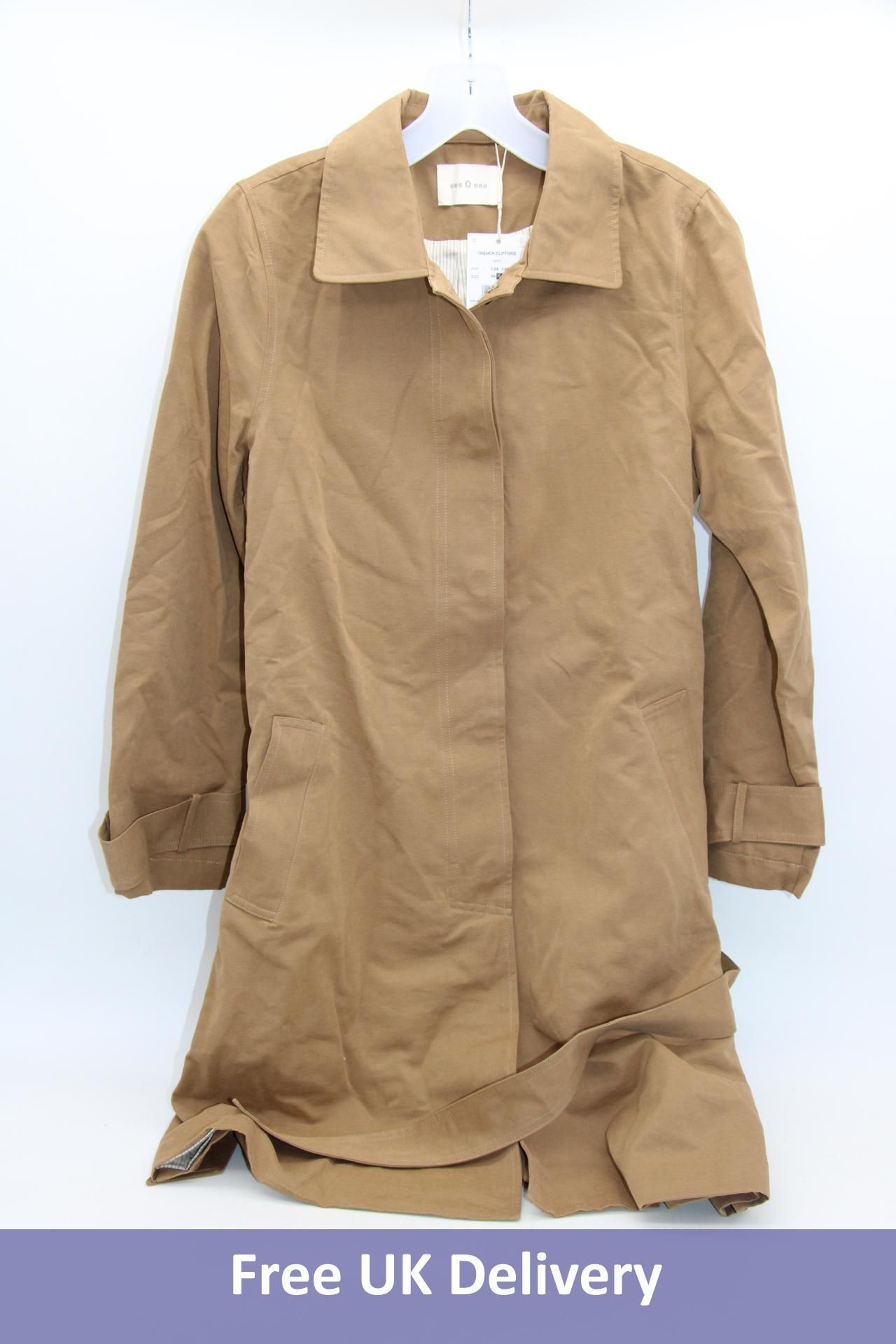 Ese 0 Ese Trench Clifford Long Jacket, Camel, Size Small