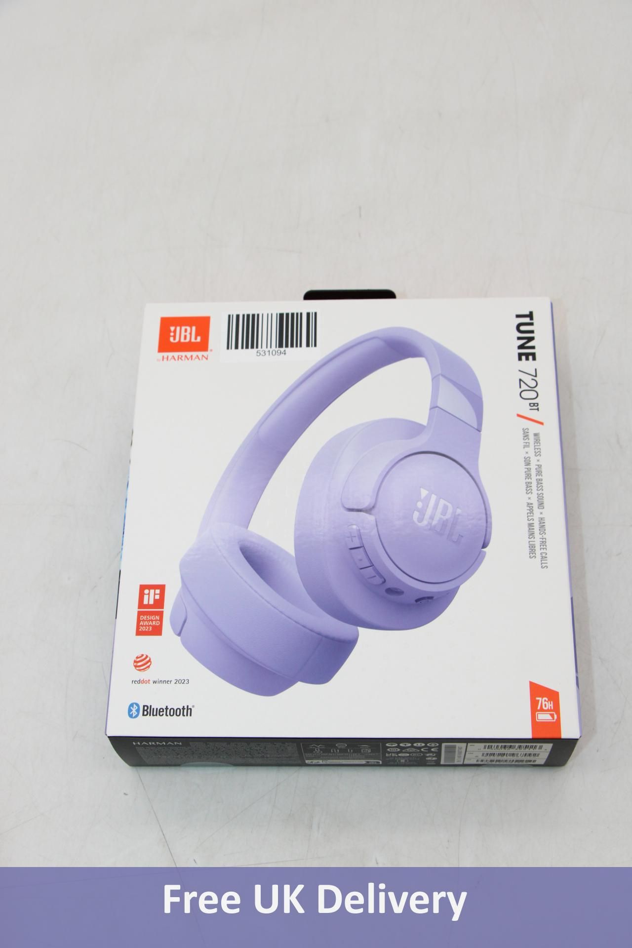 JBL Tune 720BT Wireless Bluetooth Over Ear Headset, Purple