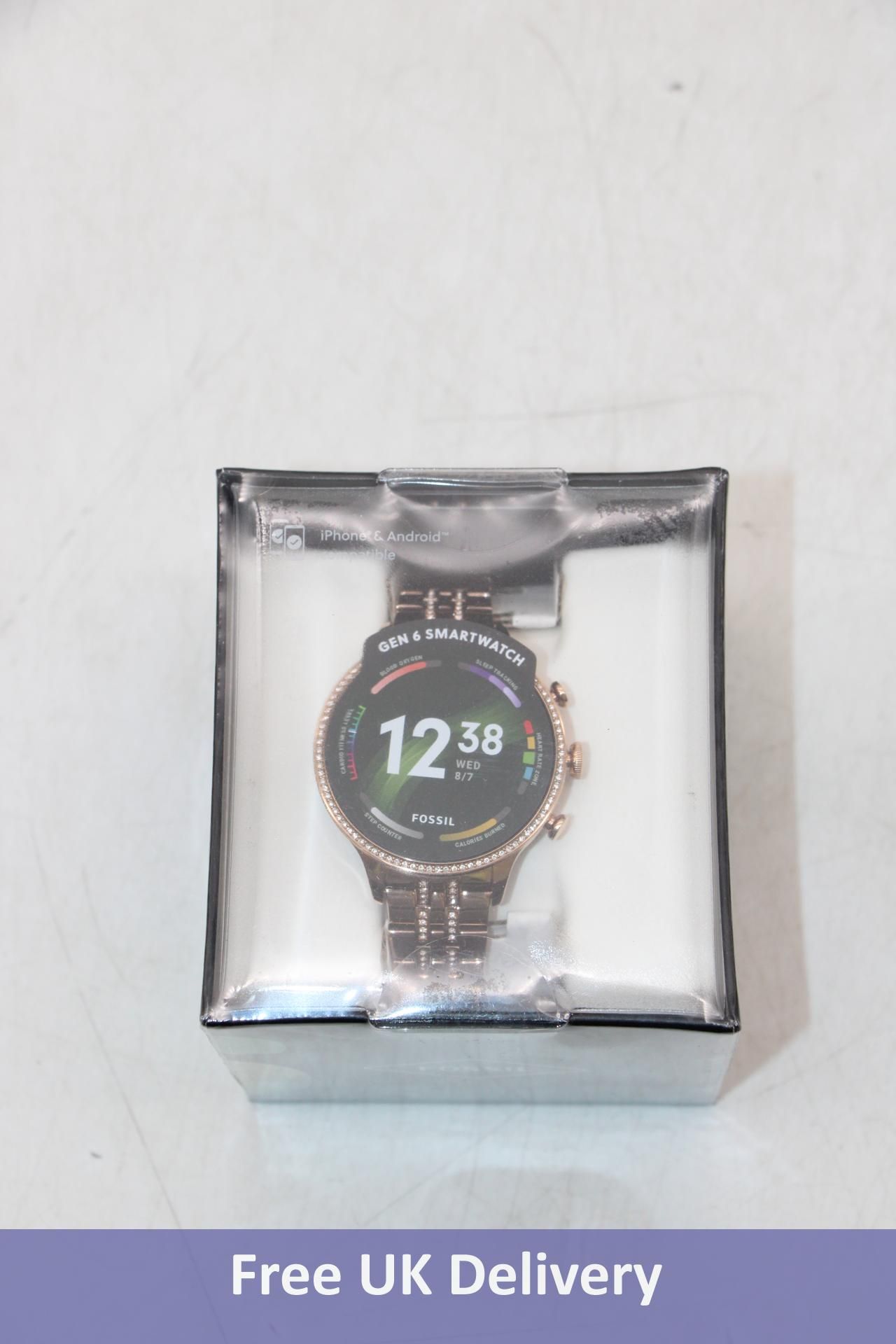 Fossil Gen 6 FTW6077 Smart Watch, Rose Gold