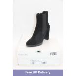 Geox D Walk Pleasure 85 Smooth Leather Heels Boots, Black, UK 5