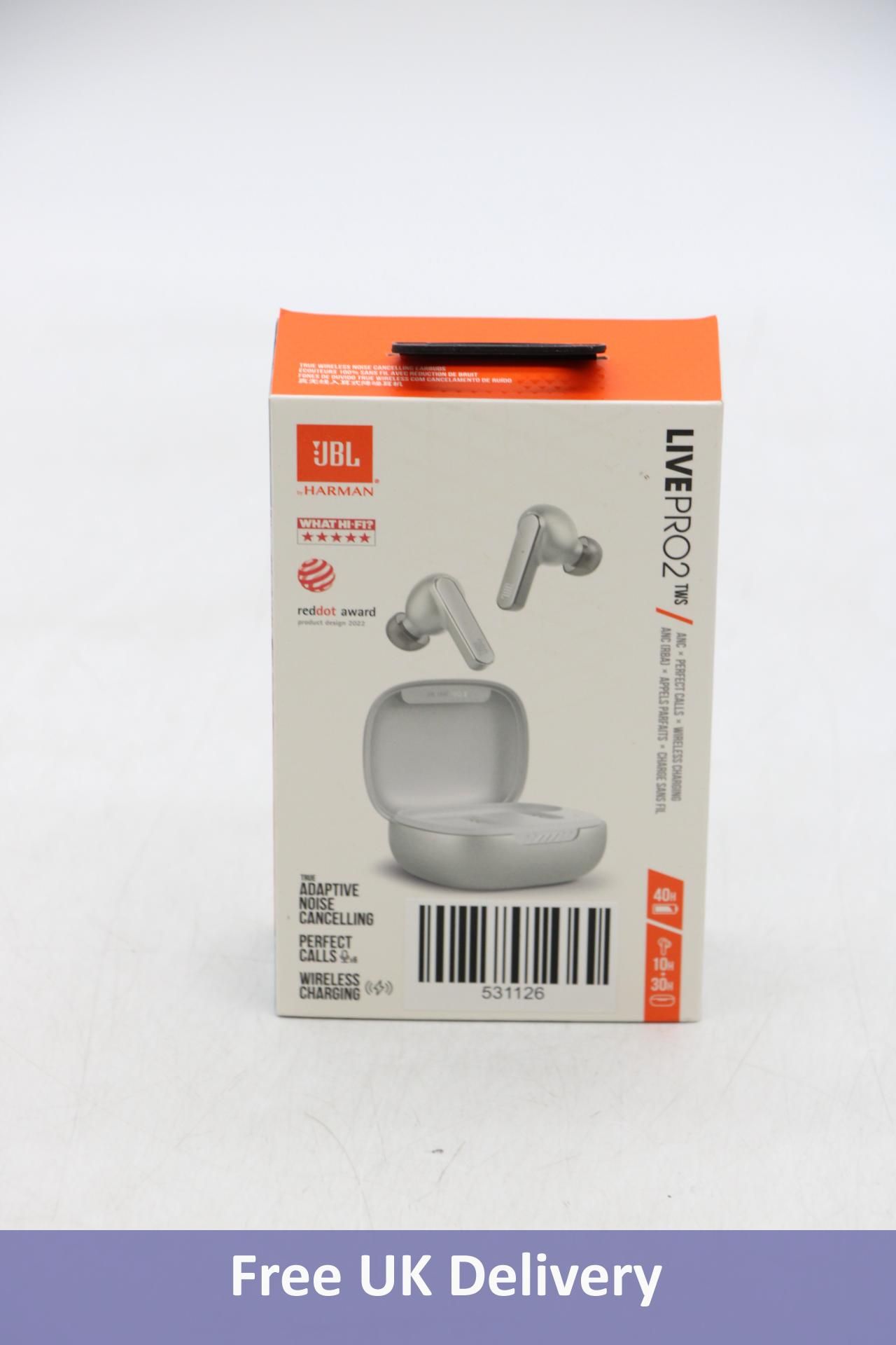 JBL Live Pro 2 TWS Wireless Bluetooth Noise-Cancelling Earbuds, Silver