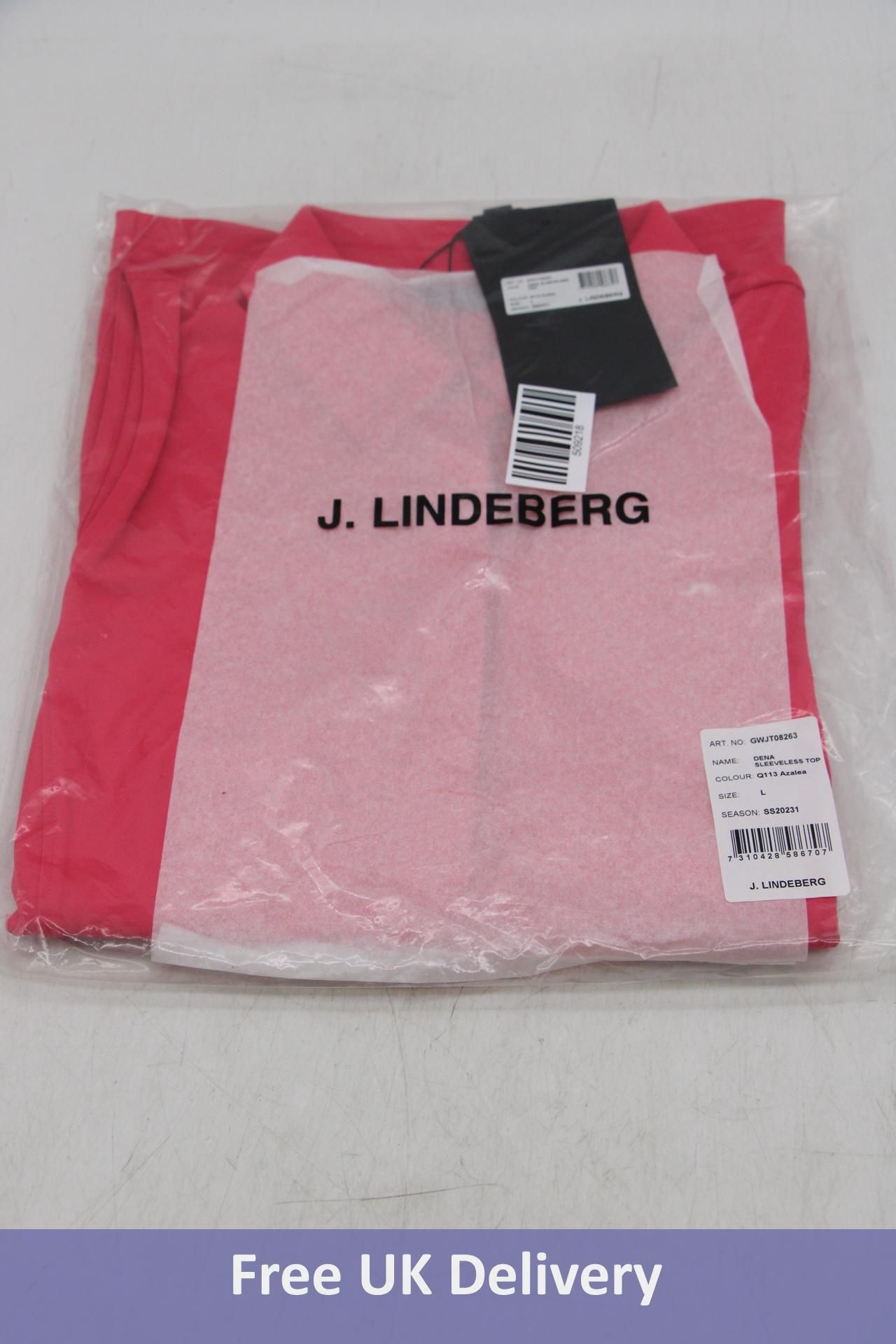 J.Lindeberg Dena Sleeveless Golf Top, Azalea, Size L