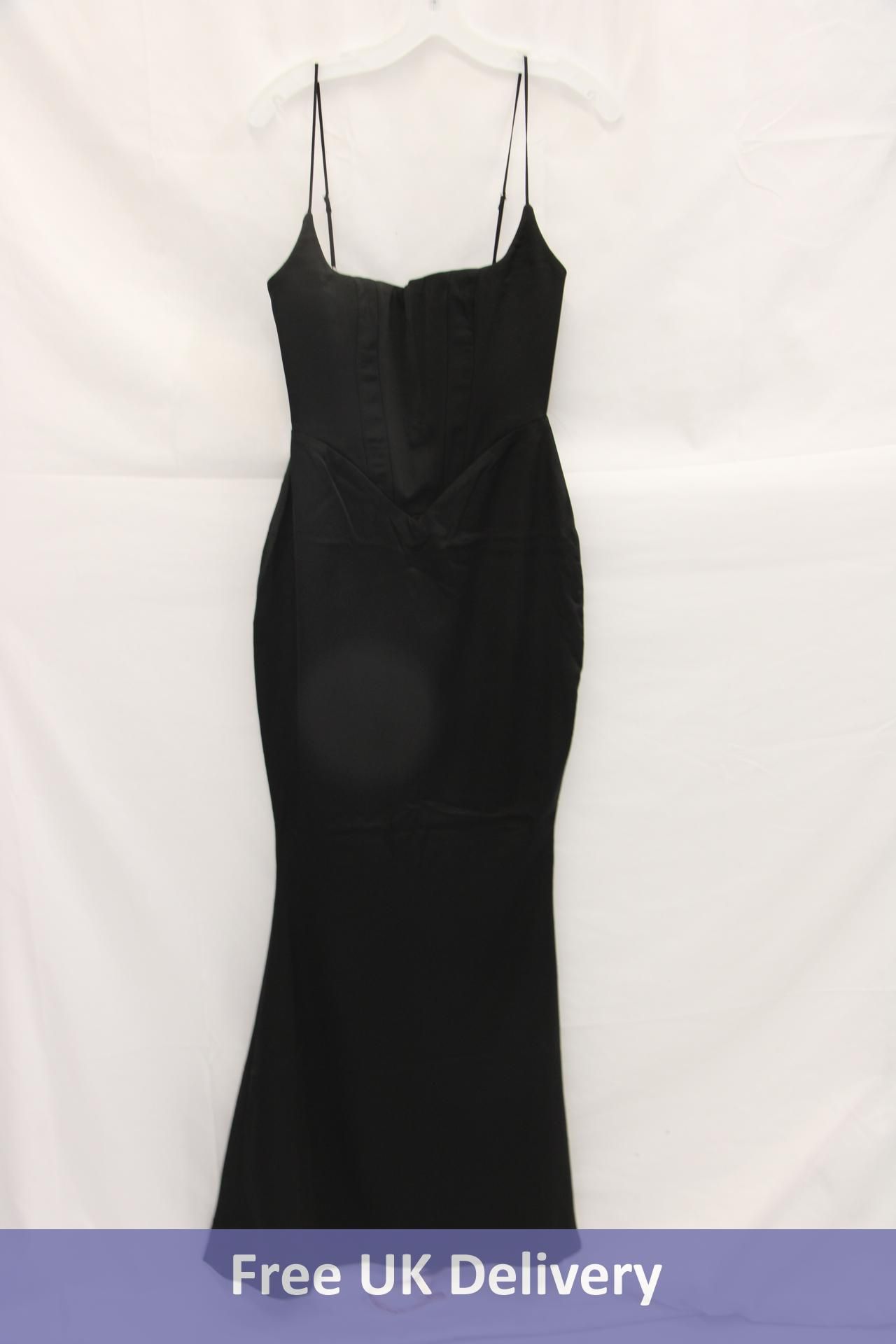 House of Cb Olivette Satin Corset Maxi Dress, Black, Size S