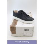 ETQ LT 03 Premium Nappa Trainers, Navy/White, UK 8. Box damaged