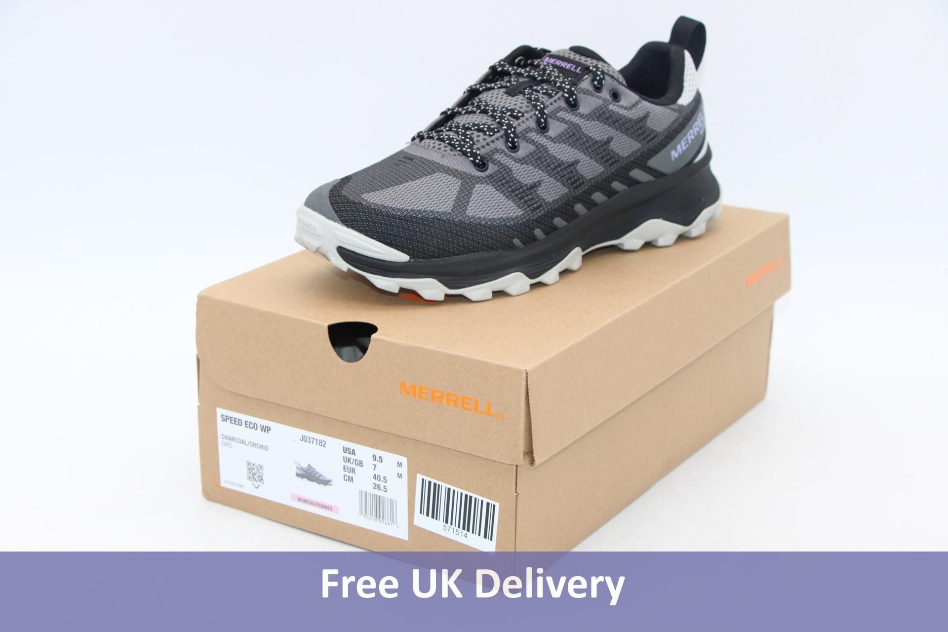 Merrell Speed Eco WP Trainers, Charcoal/Orchid, UK 7