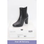 Geox D Walk Pleasure 85 Smooth Leather Heels Boots, Black, UK 5