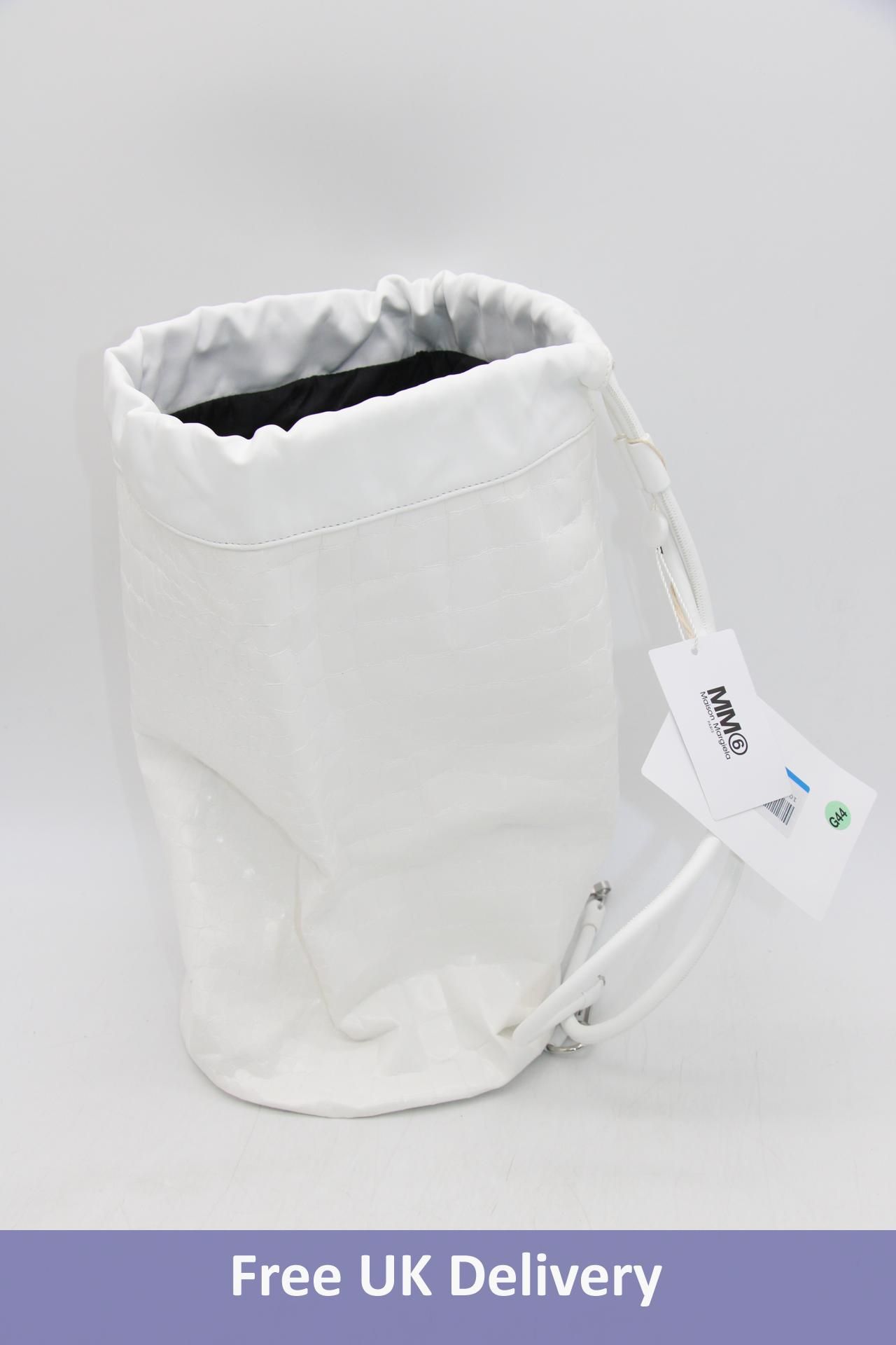 Maison Margiela Women's Faux Leather Bucket Backpack, White