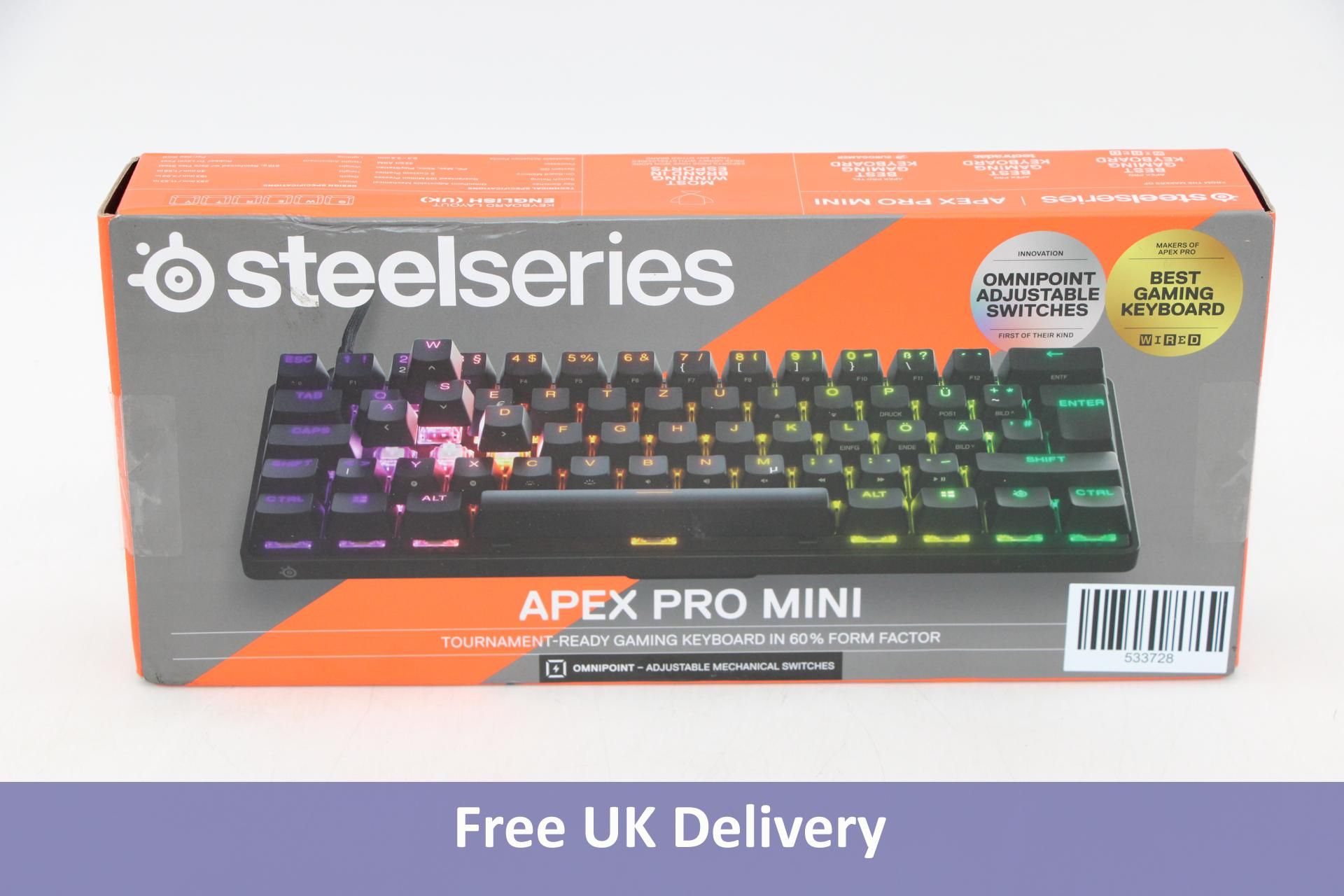 Steelseries Apex Pro Mini Mechanical Keyboard, Black