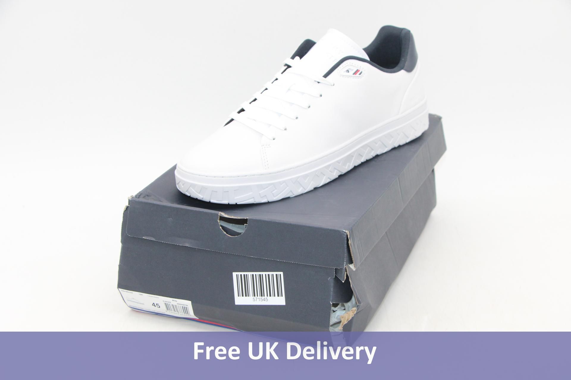 Tommy Hilfiger Modern Iconic Court Cup Leather Trainers, White, UK 10.5. Box damaged