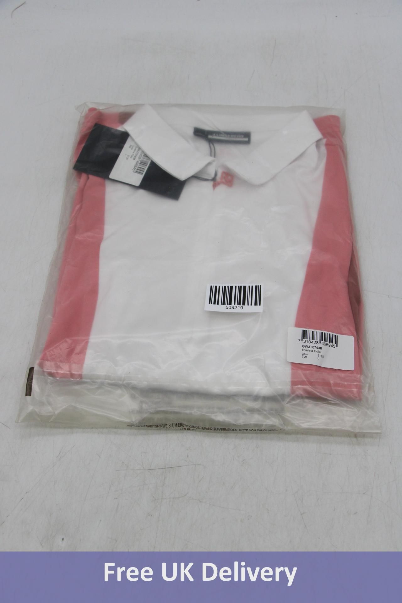 J.Lindeberg Evelina Polo Shirt, Strawberry Ice, Size L
