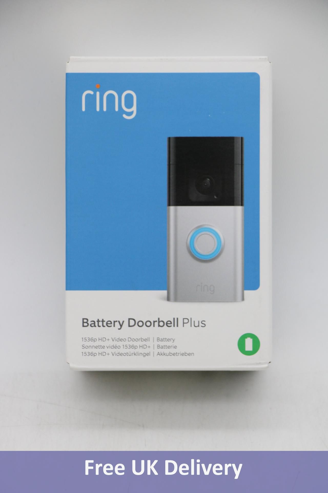 Ring Battery Doorbell Plus with Head to Toe View, 1536p HD