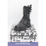 A Rebel's Burrow Mens Combat Boots, Black, UK 10