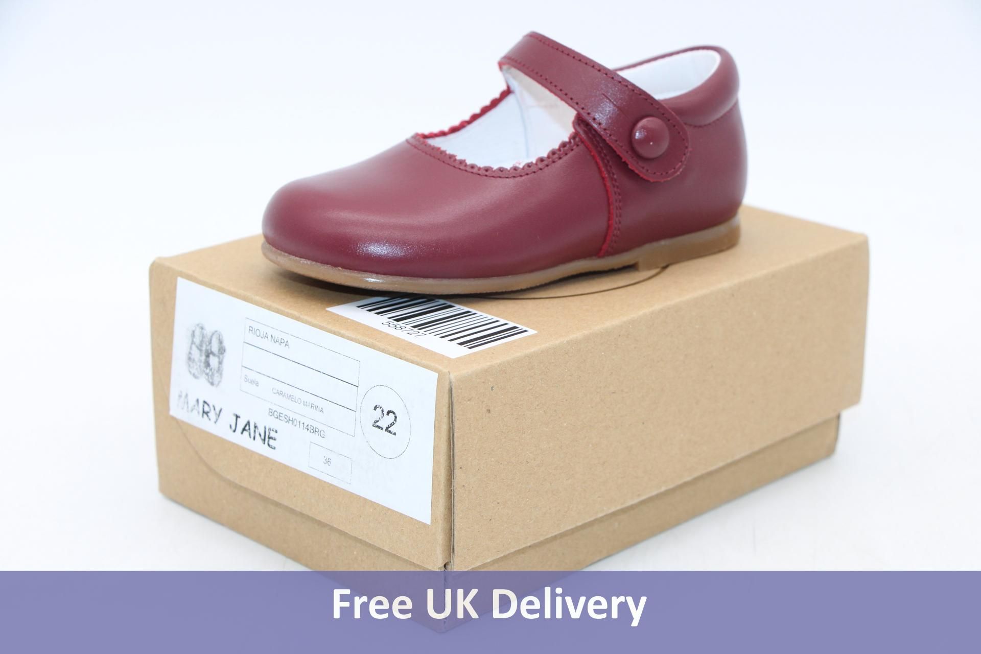 Pepa London Mary Jane Baby Shoes, Burgundy, Size 22