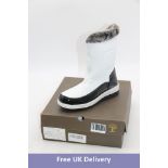 Ausland Woman's 7628 Midcalf Zipping Snow Boots, White/Black, UK 5. Box damaged