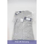 Two Reebok Full Zip Waffle Sweatshirts, Grey Heather, UK Size Include 1x S, 1 M