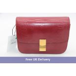 Celine Classic Lizard Bag, Light Burgundy, Size Medium, No Box