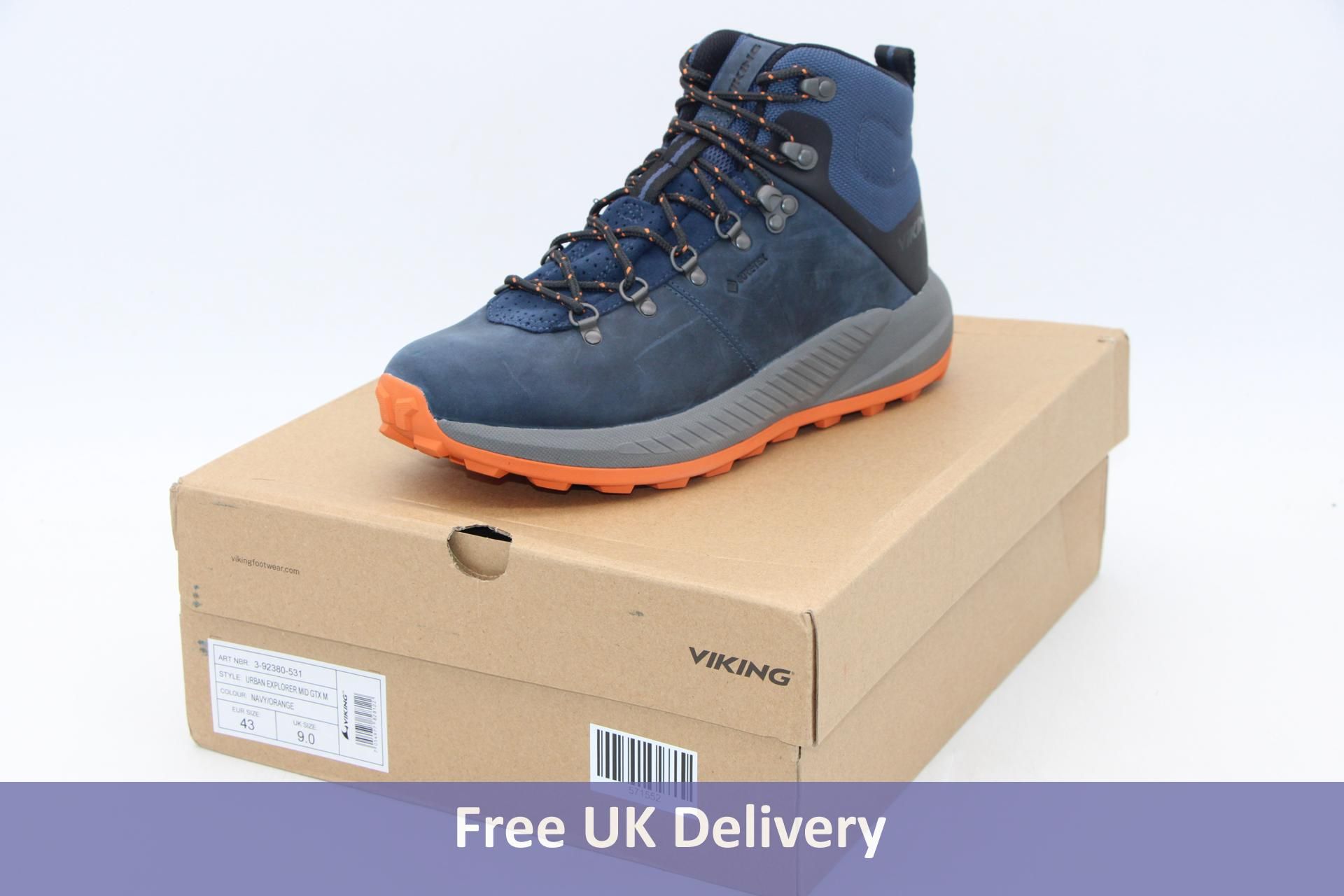 Viking Gore-Tex Urban Explorer Mid GTX M Boots, Navy/Orange, UK 9