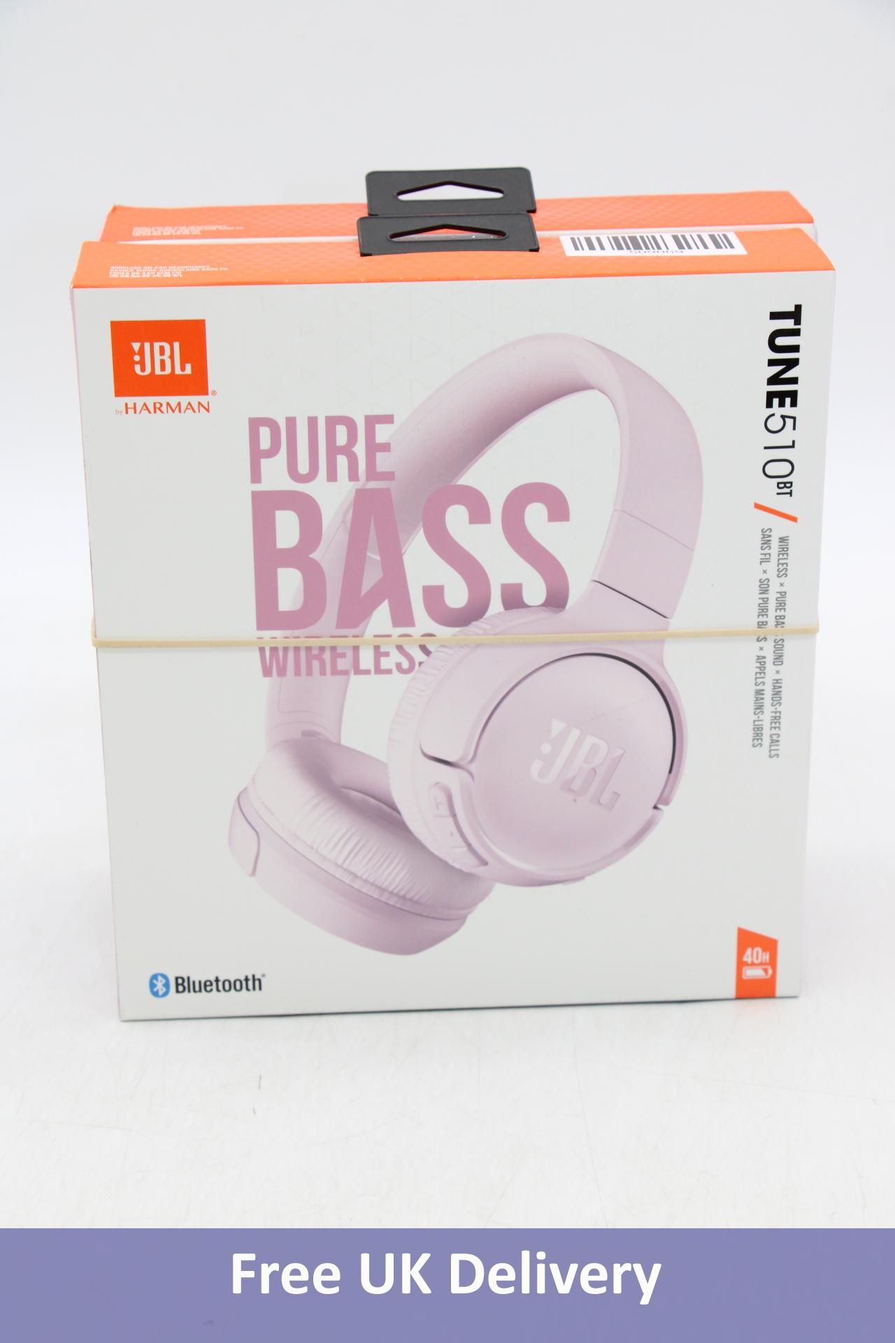 Two Pairs JBL Tune 510 BT Wireless Bluetooth Headphones, Pink