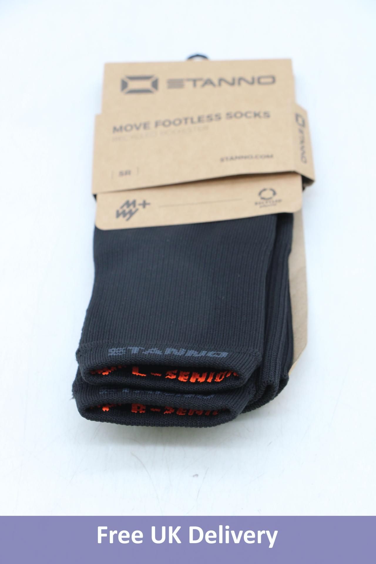 Ten Pairs Stanno Move Footless Socks, Black, Size SR