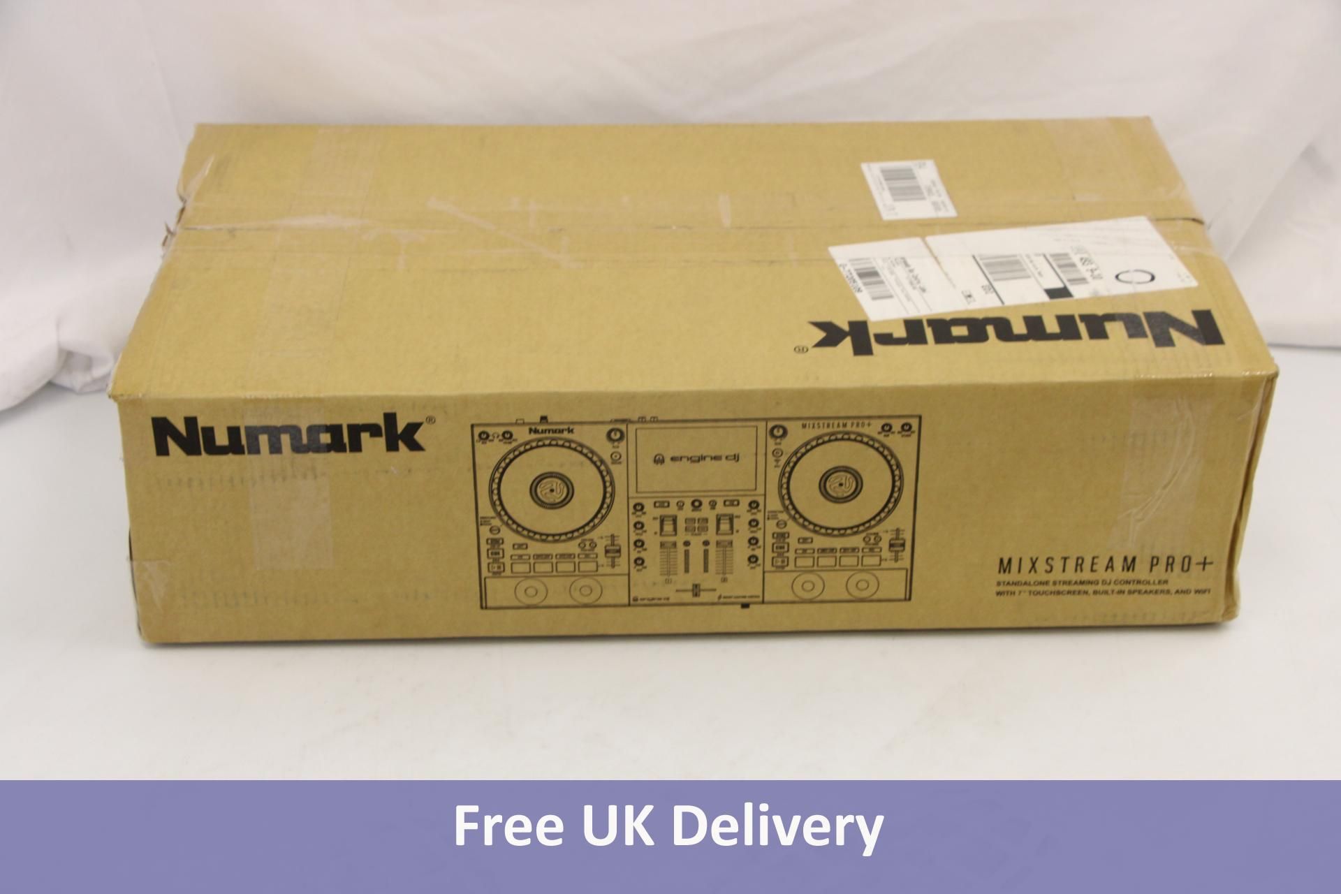 Numark Mixstream Pro+ Streaming DJ Controller with Touchscreen and Built-In Speakers