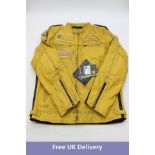 Aspidex Vintage Infinity Leather Biker Jacket, Yellow Waxed, Size M