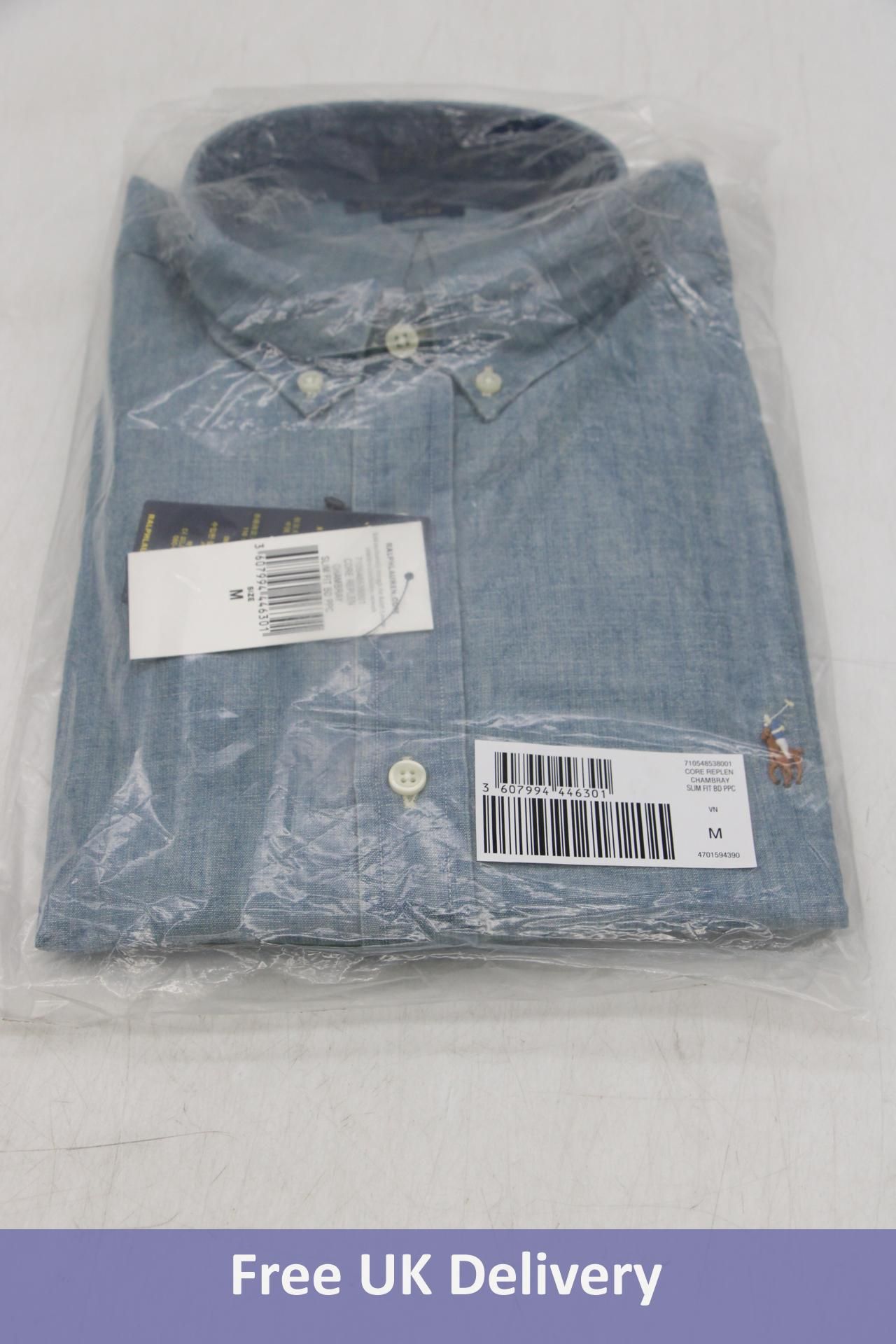 Polo Ralph Lauren Slim Fit Chambray Shirt, Blue, Size Medium