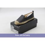 Ralph Lauren Tumbled Leather Espadrilles, Black, UK 6.5. Box damaged