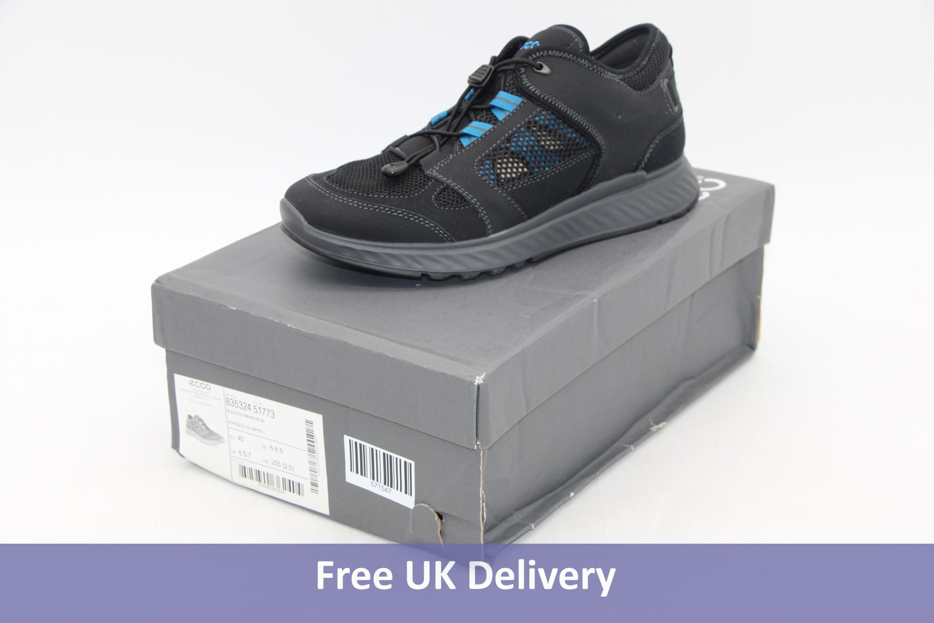 Ecco Exostride M Trainers, Black/Blue, UK 6.5