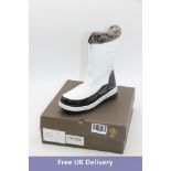 Ausland Woman's 7628 Midcalf Zipping Snow Boots, White/Black, UK 5. Box damaged
