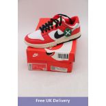 Nike Dunk Low Retro PRM Trainers, University Red/Black/White, UK 6.5. Box damaged