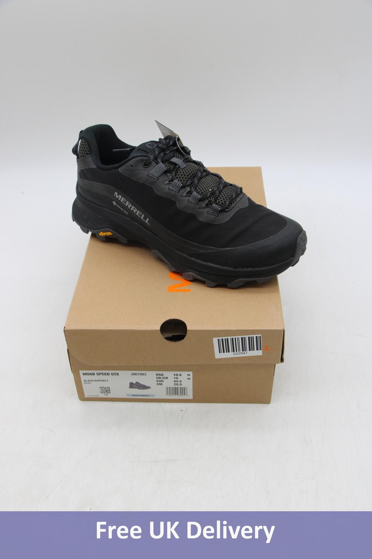 Merrell Moab Speed GTX Walking Trainers, Black/Asphalt, UK 10