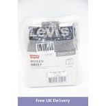 Three Packs of Levi's Basic Boxer Brief, Grey/Black, Size M, 2x per Pack