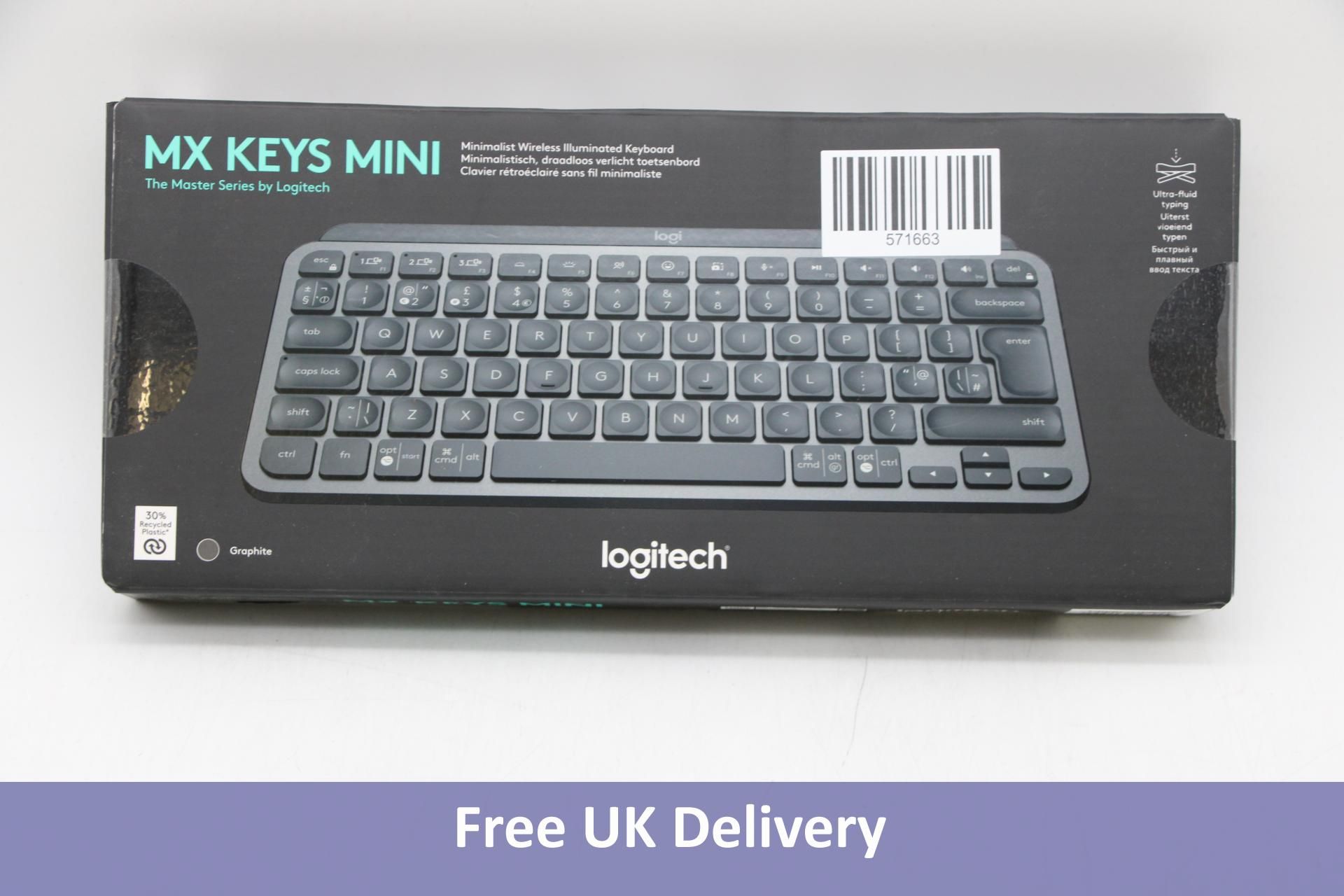 Logitech MX Keys Mini Wireless Illuminated Keyboard, Graphite