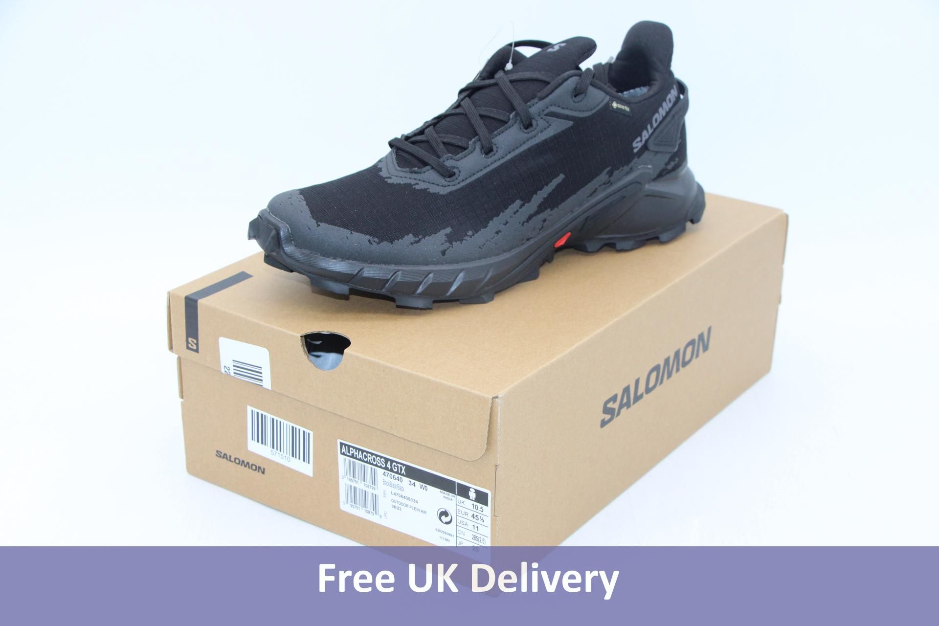 Salomon Alphacross 4 GTX Trainers, Black, UK 10.5