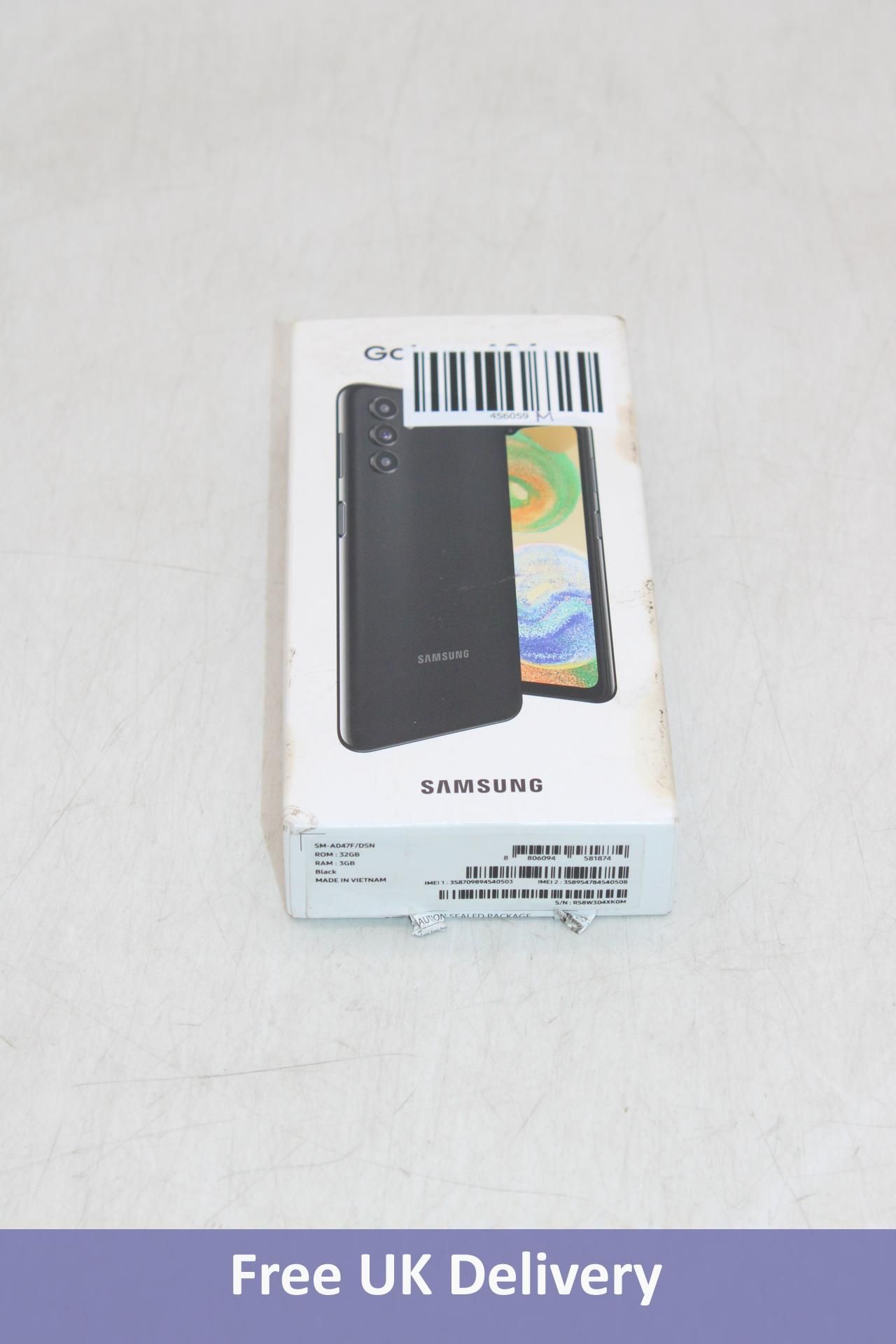 Samsung Galaxy A04S Android Mobile Phone, 32GB, Black, SM-A047F/DSN. New, Box open. Some marks to bo