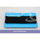 Two Odlo to include 1x Unisex Cycling Gloves, Black, Large and 1x Unisex Headband, Black