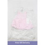 Ten Rapife Kid's Clothing Dungarees Rompers, Soft Pink/White, 2x 6 Months, 2x 9 Months, 2x 12 Months
