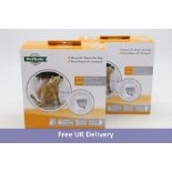 Two Staywell 4 Way Locking Cat Flap, White