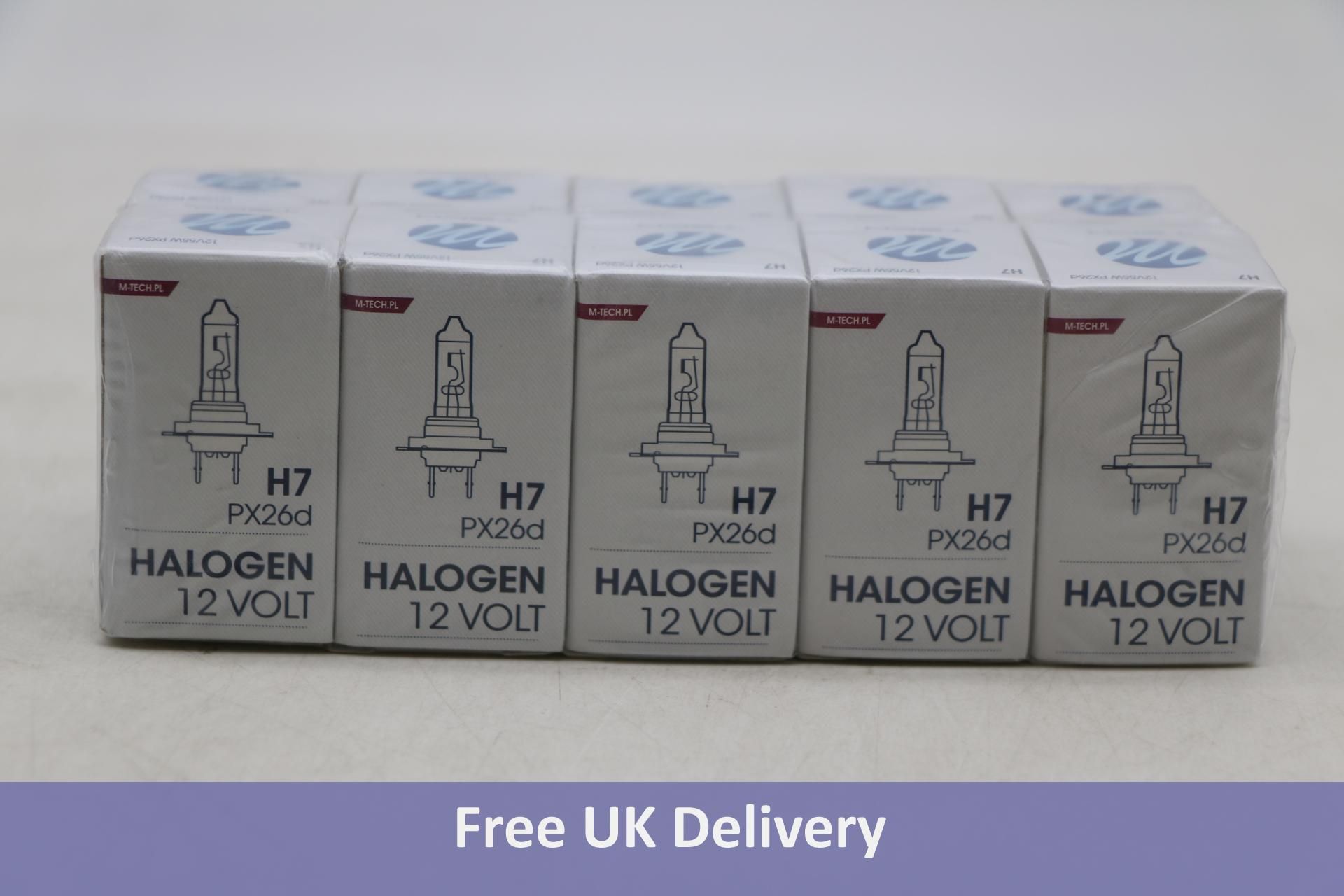 Five Packs Of Ten H7 PX26D Halogen 12 Volt Bulbs