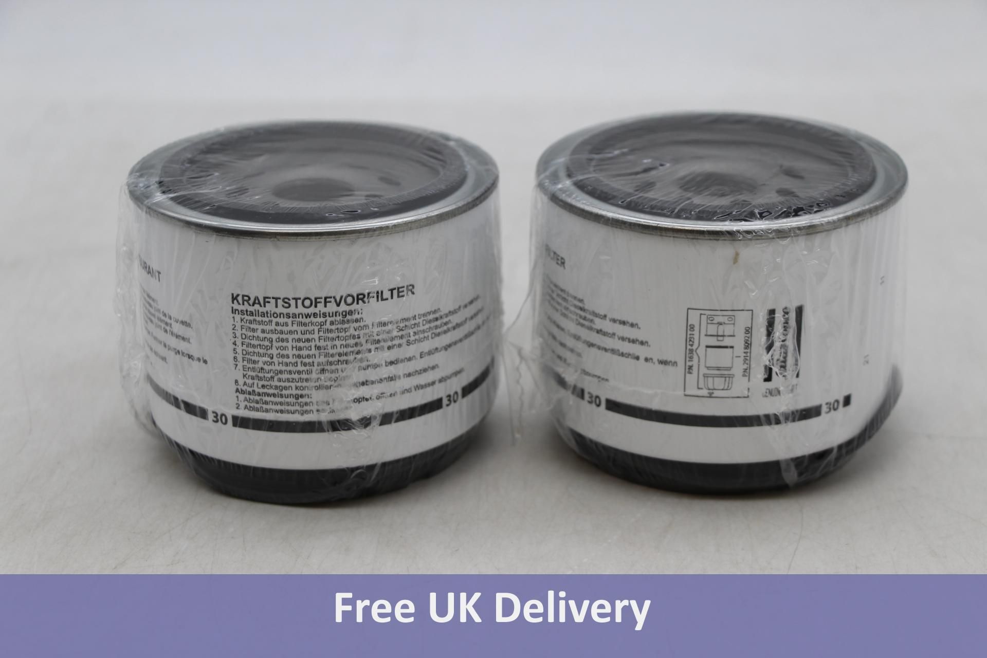 Two Atlas Copco Genuine Fuel Pre Filter Part No, 1638 4231 00