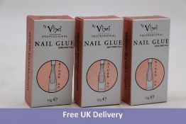 Twelve Packs Vixi Professional Nail Glue with Prep File, 15g