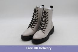 Woman's XTI Footwear Lace Up Ankle Boots, Ice White, Size 41, No Box