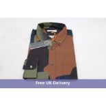 Three Far Afield Men's Mod Button Down Long Sleeve Shirt Camo Print Classic, Size XL